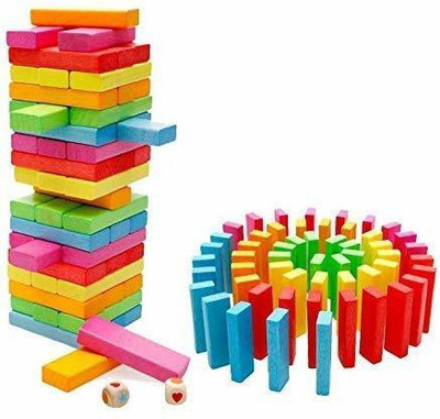 Webby Wooden Colorful Building(Multicolor)