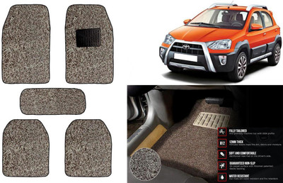 Auto Kite Plastic, PVC Standard Mat For  Toyota Etios Cross(Beige, Brown)