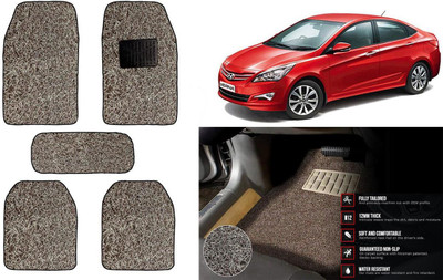 Auto Kite Plastic, PVC Standard Mat For  Hyundai Fluidic Verna 4S(Beige, Brown)