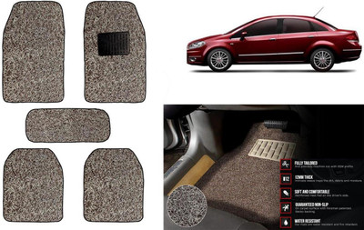 Auto Kite Plastic, PVC Standard Mat For  Fiat Linea(Beige, Brown)