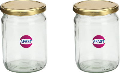 AFAST Glass Grocery Container  - 1000 ml(Pack of 2, Clear)