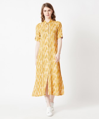 Miss Chase Women A-line Yellow Dress