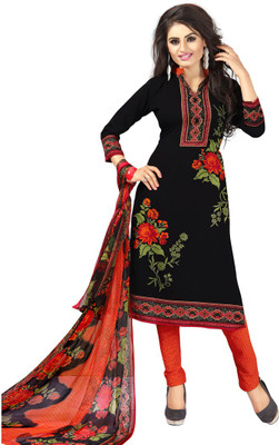 Saara Poly Crepe Printed, Floral Print Salwar Suit Material(Unstitched)
