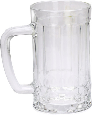 AFAST New Stylish Designer Bear/Juice Multipurpose Glass/Mug with Easy Grip Handle, Transparent, Clear, Set of 1-D2 Glass Beer Mug(415 ml, Glass, Clear)