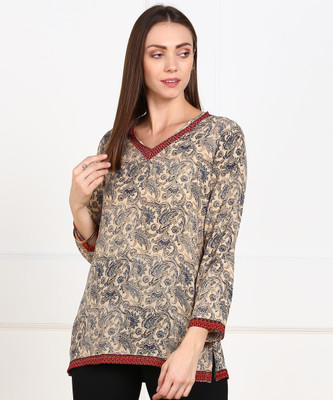 biba-women-printed-straight-kurtabeige-1