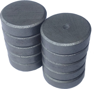 Lifekrafts Round Ceramic,Ferrite Magnets for hobbies Multipurpose Office Magnets, Fridge Magnet, Photo Gallery Magnets Pack of 10(Grey)