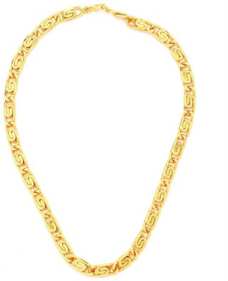 Khushal Handmade Elegant Spiral Linked Fashion Gold-plated Plated Brass Chain