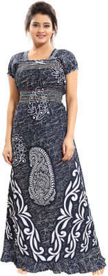 Mallinath Women Nighty(Multicolor, Blue)