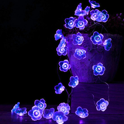 KUBER INDUSTRIES 28 LEDs 10.16 m Blue Steady Flower Rice Lights(Pack of 2)