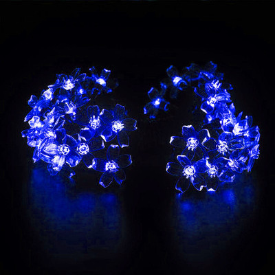 KUBER INDUSTRIES 28 LEDs 10.16 m Blue Steady Flower Rice Lights(Pack of 2)