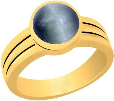 CLEAN GEMS Certified Cat's Eye (Lehsuniya) 10.25 Ratti or 9.5 Carat for Male & Female Panchdhatu 22k Gold Plated Ring Alloy Gold Plated Ring