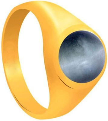 CLEAN GEMS Certified Cat's Eye (Lehsuniya) 10.25 Ratti or 9.5 Carat for Male Panchdhatu 22k Gold Plated Ring Alloy Gold Plated Ring