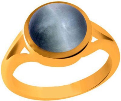 CLEAN GEMS Certified Cat's Eye (Lehsuniya) 6.25 Ratti or 5.5 Carat for Male & Female Panchdhatu 22k Gold Plated Ring Alloy Cat's Eye Gold Plated Ring