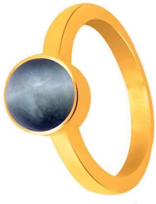 CLEAN GEMS Certified Cat's Eye (Lehsuniya) 10.25 Ratti or 9.5 Carat for Male & Female Panchdhatu 22k Gold Plated Ring Alloy Cat's Eye Gold Plated Ring