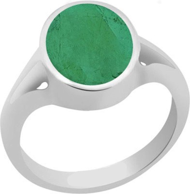 CLEAN GEMS Natural Emerald Gemstone 3.25 Ratti or 3 carat for Male & Female 925 Sterling Silver ring Sterling Silver Ring