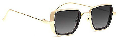 Trendy Glasses Retro Square Sunglasses(Golden, Black)