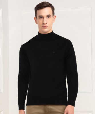 Numero Uno Solid Turtle Neck Casual Men Black Sweater