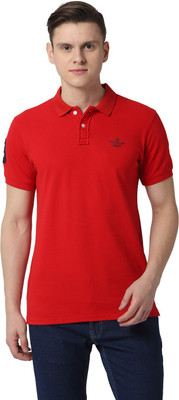 peter-england-solid-men-polo-neck-red-t-shirt