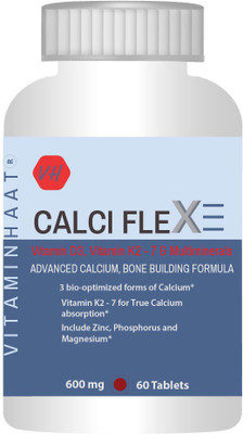 Vitaminhaat Multi-source Calcium formula, Vitamins K2-7(MK7), D3, Magnesium & Zinc(60 Tablets)