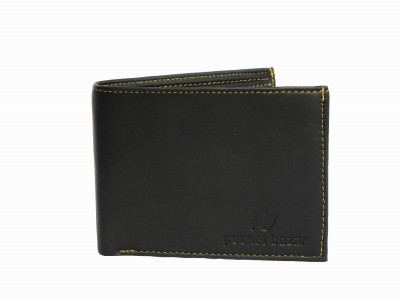 pocket bazar Men Black Genuine Leather Wallet(3 Card Slots)
