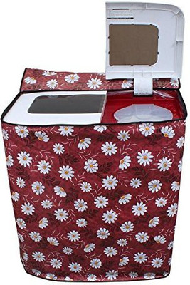 KingMatters Semi-Automatic Washing Machine  Cover(Width: 90 cm, Red, White)