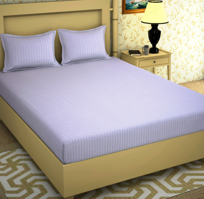 BROMWICK 144 TC Microfiber Double Solid Flat Bedsheet(Pack of 1, Light Grey)