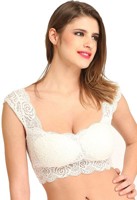 Elwik Women Bralette Lightly Padded Bra(White)