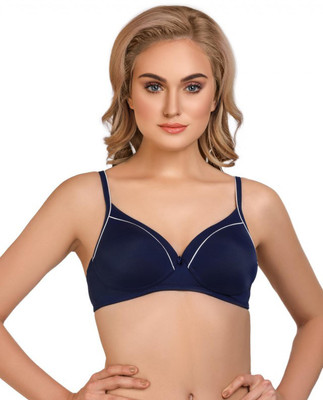 Groversons Paris Beauty by Groversons Paris Beauty Lightly padded non wired premium T-shirt bra (Navy) Women Full Coverage Lightly Padded Bra(Blue)