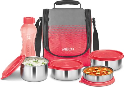 MILTON Tasty Lunch 4 Combo with Bottle 4 Containers Lunch Box(1840 ml)