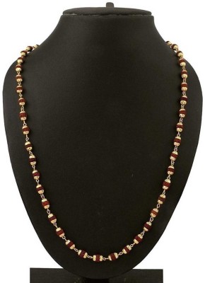 FashionCraft Original Rudraksh mala and with golden cap -11 Gold-plated Plated Brass Chain