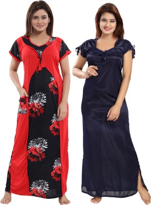 SHOPPING STATION Women Nighty Set(Multicolor)