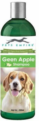 PETS EMPIRE Naturally Organic Body Shampoo for Pets (Green Apple, 500 ML) Anti-fungal, Anti-microbial, Conditioning, Anti-fungal, Anti-parasitic, Flea and Tick, Anti-dandruff, Allergy Relief, Whitening and Color Enhancing, Anti-itching, Hypoallergenic Green Apple Dog Shampoo(500 ml)