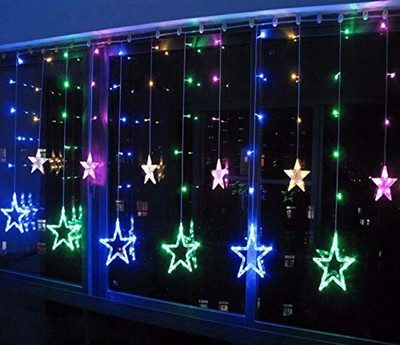 KUBER INDUSTRIES 138 LEDs 0.47 m Multicolor Steady Star Rice Lights(Pack of 1)