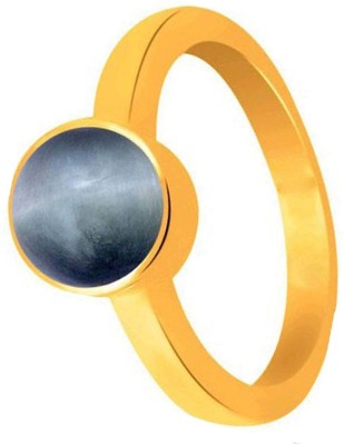 CLEAN GEMS Certified Cat's Eye (Lehsuniya) 3.25 Ratti or 3 Carat for Male & Female Panchdhatu 22k Gold Plated Ring Alloy Cat's Eye Gold Plated Ring