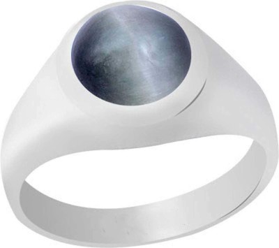 CLEAN GEMS Natural Certified Cat's Eye (Lehsuniya) 5.25 Ratti or 4.8 Carat for Male 92.5 Sterling Silver Sterling Silver Cat's Eye Ring
