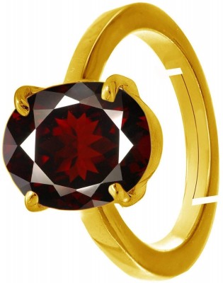 CHIRAG GEMS 11.25 Carat Hessonite Ceylon Stone with Lab Certified Gold Plated Ring for Men and Women Metal Garnet Gold Plated Ring