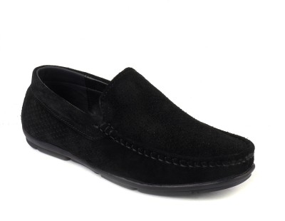 J-10 J-10 Black leather casual/formal loafers for men Loafers For Men(Black , 9)