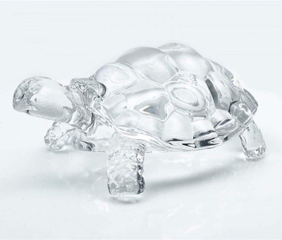 Diggi Craft Crystal Turtle Tortoise for Feng Shui and vastu Decorative Showpiece  -  6 cm(Crystal, Clear)