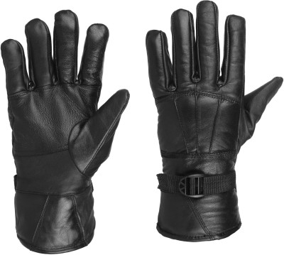 ENTIRE Leather Full Finger Gloves Driving Gloves(Black)