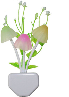Hytrixs Mushroom & Flower Decorative Color Changing LED Light with Automatic On Off Sensor Night Lamp(14.5 cm, White)