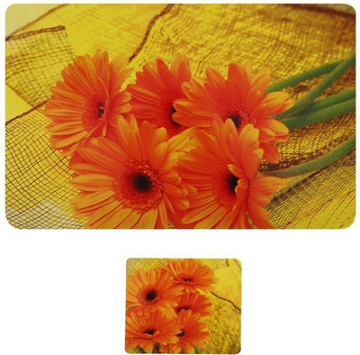 Dakshya Industries Rectangular Pack of 6 Table Placemat(Yellow, PVC)