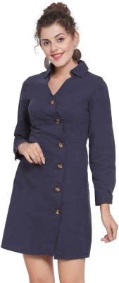 GLOBAL REPUBLIC Casual Full Sleeve Solid Women Blue Top