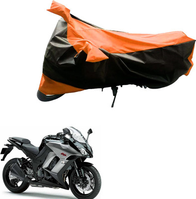 Ak Automotive Two Wheeler Cover for Kawasaki(Ninja 1000, Black, Orange)