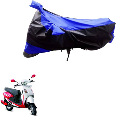 Ak Automotive Two Wheeler Cover for Hero(Pleasure, Black, Blue)