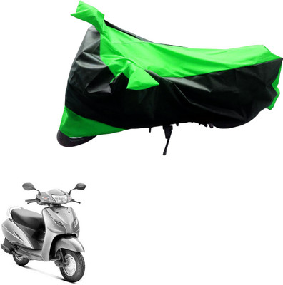 AK Art Two Wheeler Cover for Universal For Bike(Black, Green)