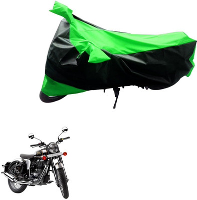 MMSSTAR Waterproof Two Wheeler Cover for Royal Enfield(Classic Chrome, Black, Green)