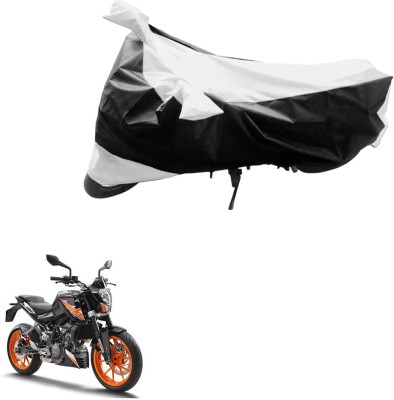 AK Art Two Wheeler Cover for KTM(Duke 200, Black, Silver)