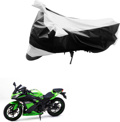 AK Art Two Wheeler Cover for Kawasaki(Ninja 300, Black, Silver)