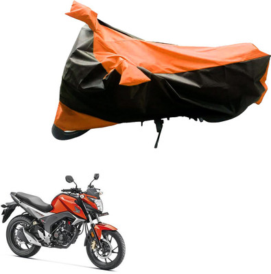 AK Art Two Wheeler Cover for Honda(CBR 150R, Black, Orange)