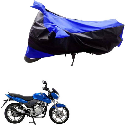Ak Automotive Two Wheeler Cover for Bajaj(DTS-i, Black, Blue)